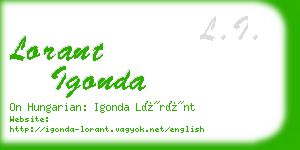 lorant igonda business card